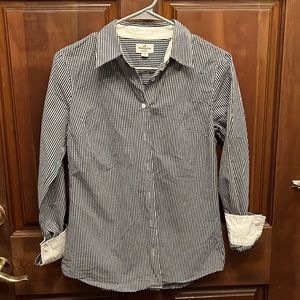 J crew long sleeve button up shirt (black and white) size small